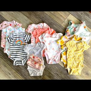 Carter’s & Gerber Baby Girl Onesies, 13 Piece Bundle Size NB